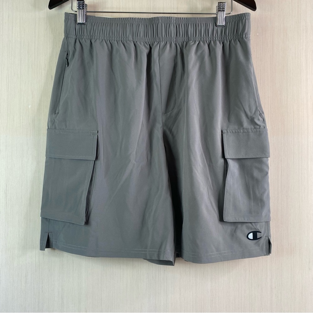 NWT Champion Men's Performance Woven 8” Inseam Cargo Shorts Stone Grey Medium